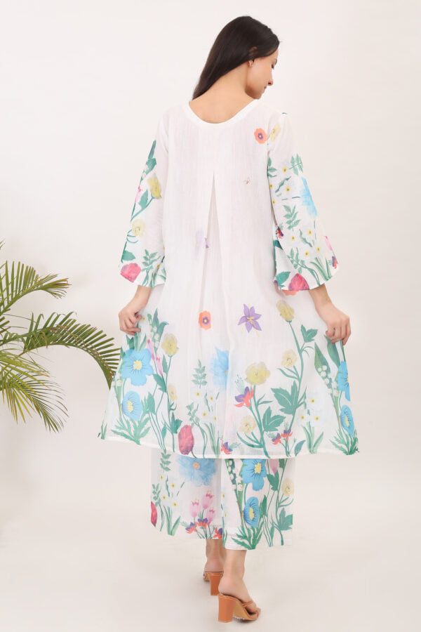 WOMEN PRINTED COTTON LINEN KURTA SET