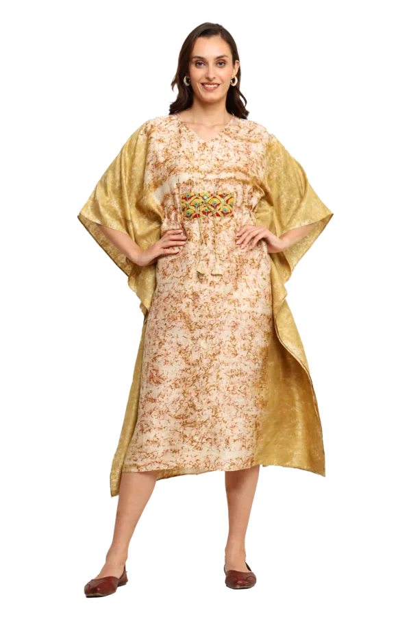 Bageeya “Bageecha” Natural Dyed Handcrafted Handwoven Katan silk Cocktail dress | Crafted with Harda and Marigold