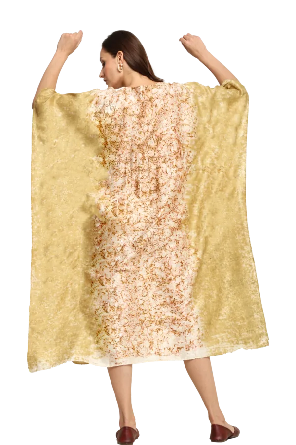Bageeya “Bageecha” Natural Dyed Handcrafted Handwoven Katan silk Cocktail dress | Crafted with Harda and Marigold - Image 2