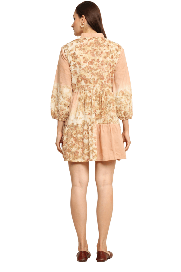 Bageeya" Ori Bloom " Handwoven Orignic Cotton Tiered Dress | Crafted with Lac and Marigold - Image 2