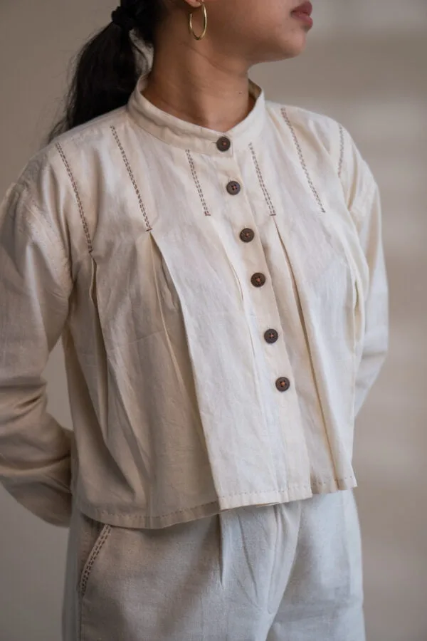 Dawning Pleated Crop Shirt - Image 3