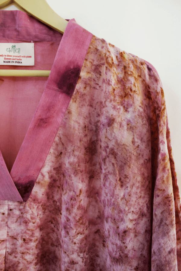 Bageeya "Serene" Pure Mul Kimono Tunic | Crafted with Sacred Temple Roses, Lac - Image 4
