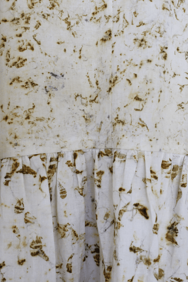 Bageeya “Yambuki” Natural Dyed Organic Cambric Cotton Tiered Dress | Crafted with Marigold and Harda and detailed with Lace - Image 6