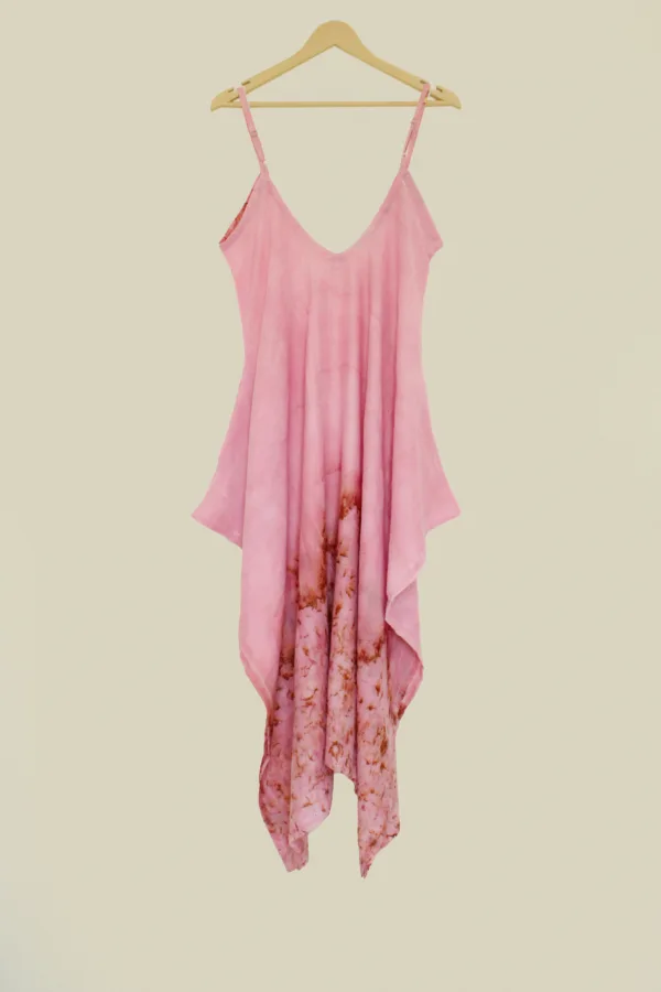 Bageeya “ Yama ” Natural Dyed Handcrafted Handwoven Mul Handkerchief dress | Crafted with Sacred Temple Marigolds and lac - Image 6