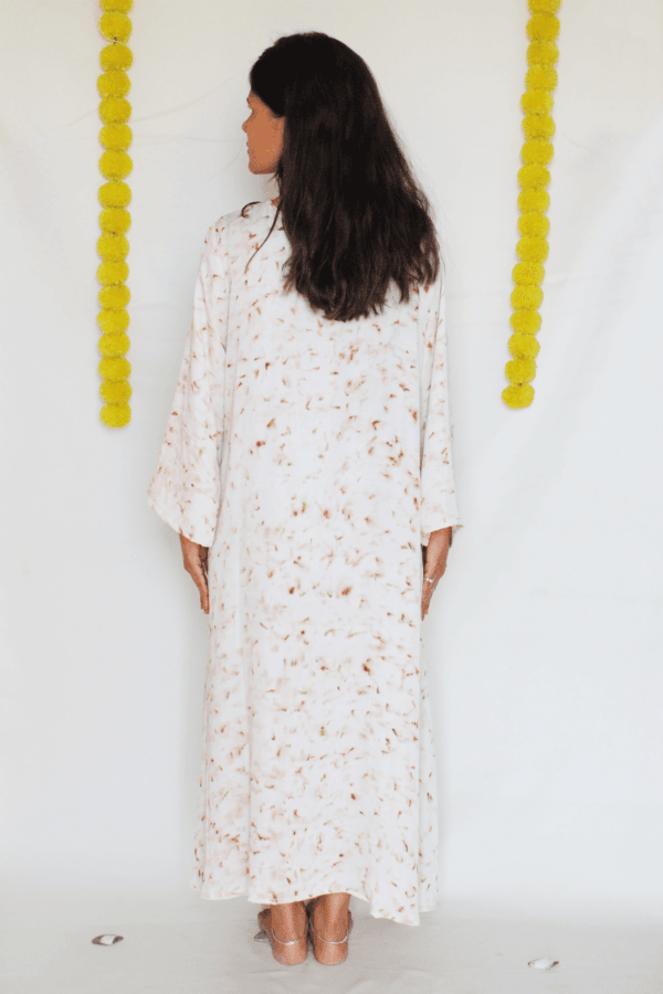 Bageeya “ Kusumi ” Natural Dyed Handcrafted Organic Bamboo Button Down dress | Crafted with Sacred temple Marigold - Image 4