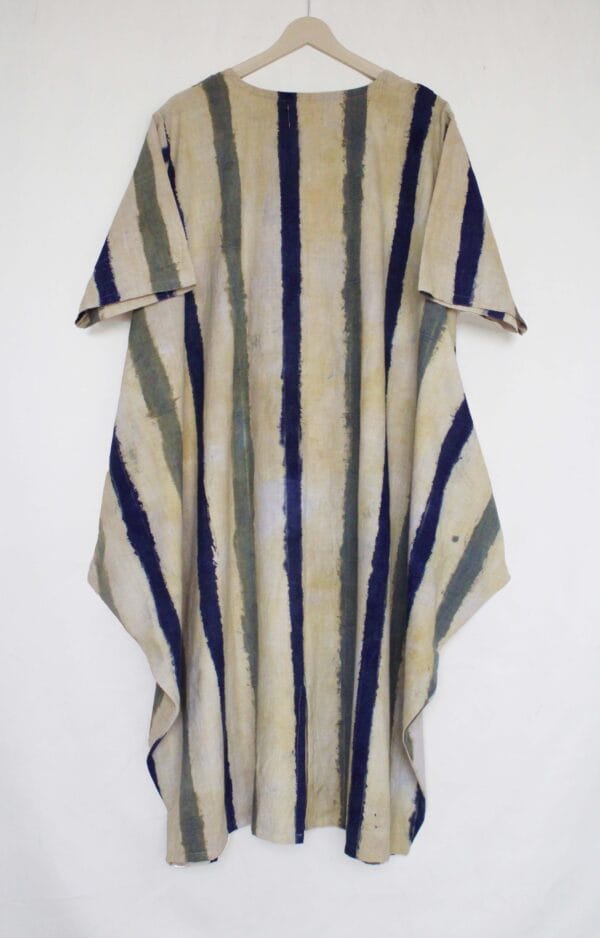 Bageeya “Rekha” Natural dyed Khadi Organic Cowl Dress | Crafted with Indigo and Harda - Image 2