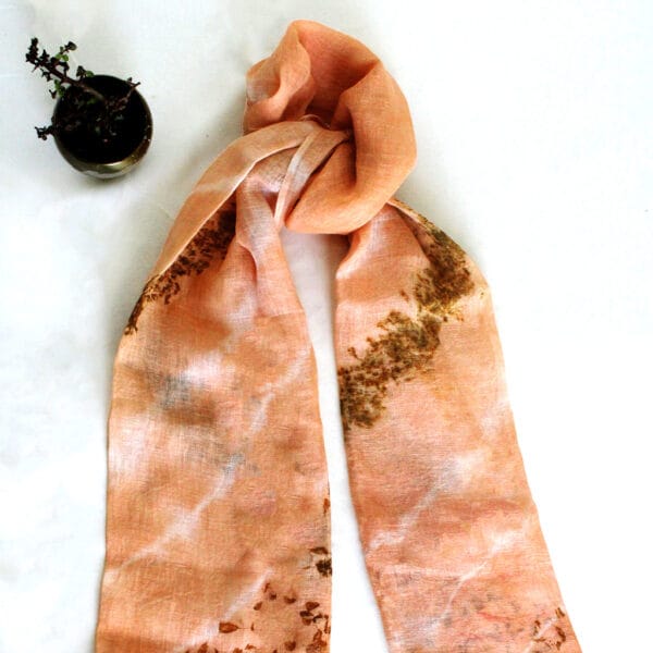 Bageeya Rang Stole Handcrafted Linen Cotton Stole | Crafted with Manjistha