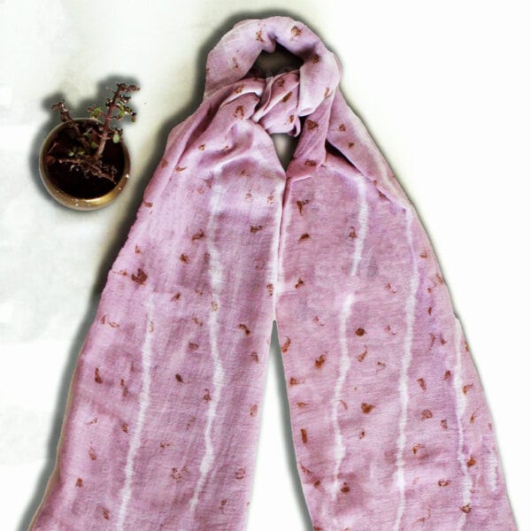 Bageeya Sparsh Handcrafted Linen Cotton Stole | Crafted with Lac and Temple Flower Marigold