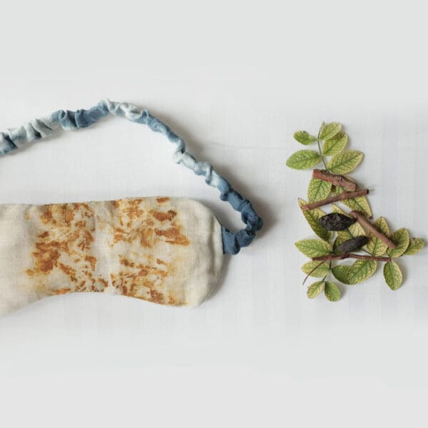 Bageeya Handwoven organic cotton Eco-Printed Eye mask | Crafted with Sacred temple flowers and Ayurvedic herbs