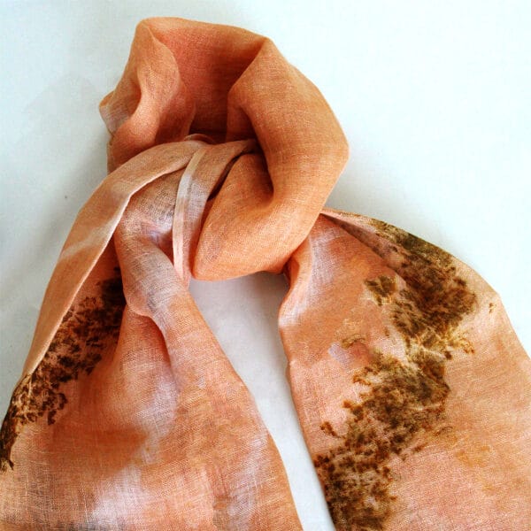 Bageeya Rang Stole Handcrafted Linen Cotton Stole | Crafted with Manjistha - Image 2