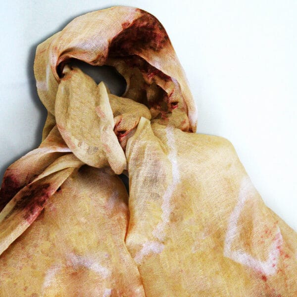 Bageeya Noor Handcrafted Linen Cotton Stole | Crafted with Temple Flower Dry Marigold - Image 2