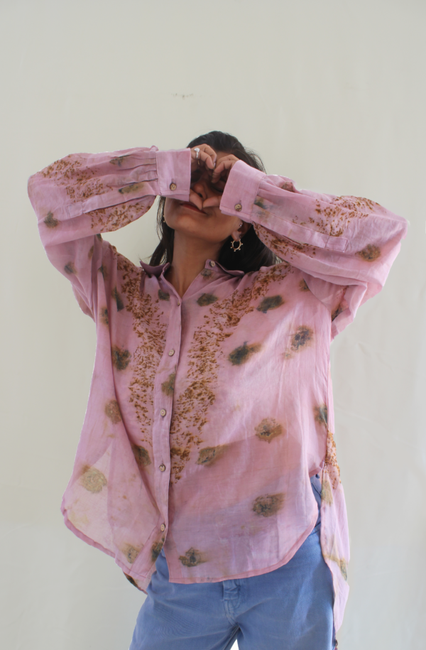 Bageeya "Seimei" Pure Mul Shirt | Crafted with Sacred Temple Marigolds and Roses and Lac