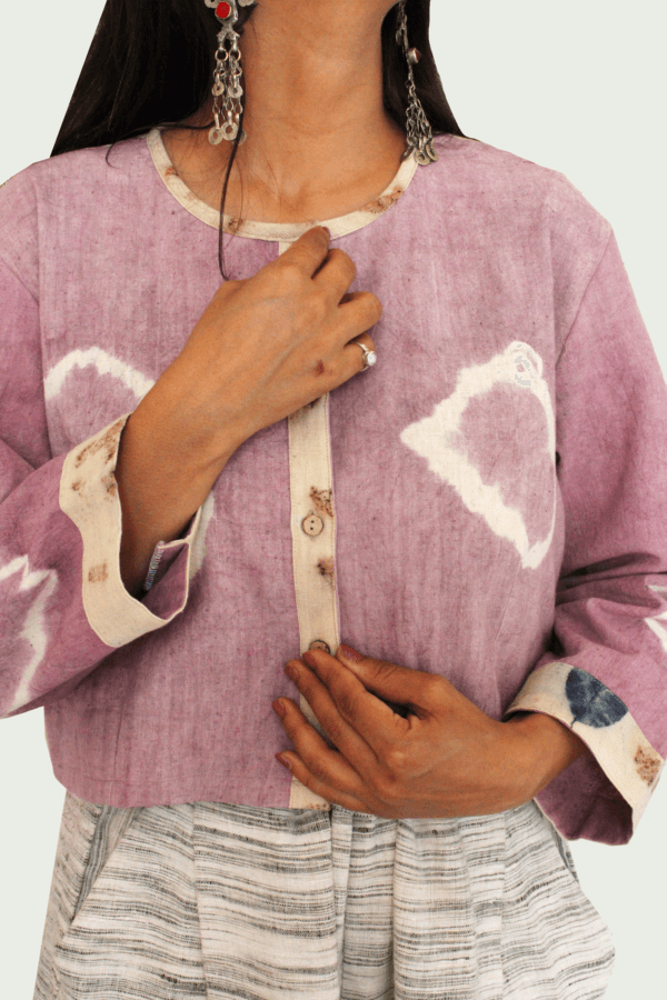 Bageeya "Gulab pak " Khadi Organic Cotton Blouse | Crafted with Ayurvedic Herbs - Image 3