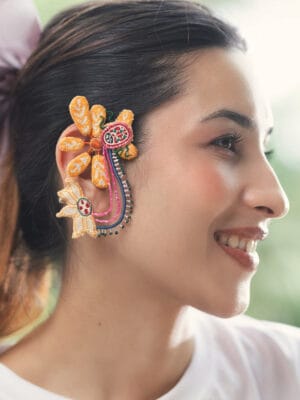 Kajol!! Handcrafted floral embroidered earcuffs