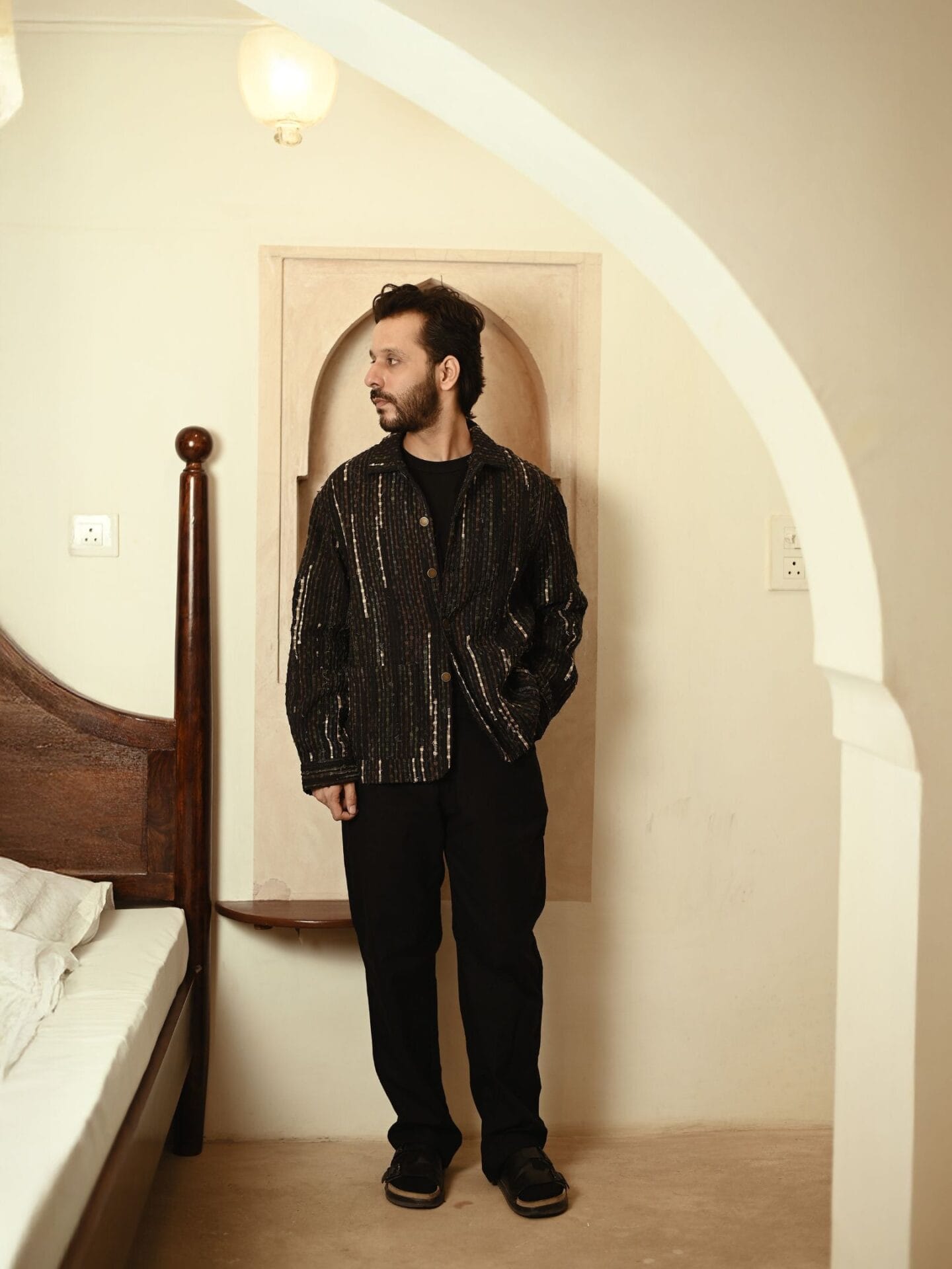 Upcycled Handwoven Berlin Jacket - Green - Image 3