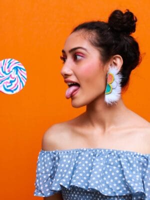 Candy Floss handmade quirky earrings