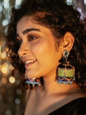 Kaala Khatta handmade potli earrings