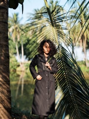 Handwoven Copenhagen Trench - Black Green