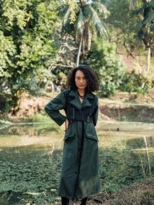 Handwoven Copenhagen Trench - Green