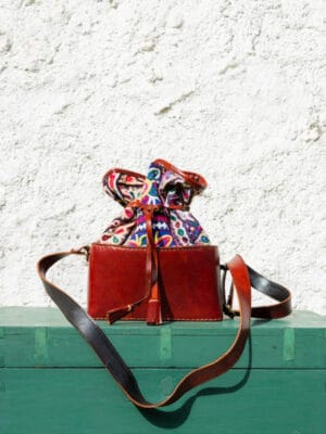 Gamthi potli handcrafted leather bag (rectangle)