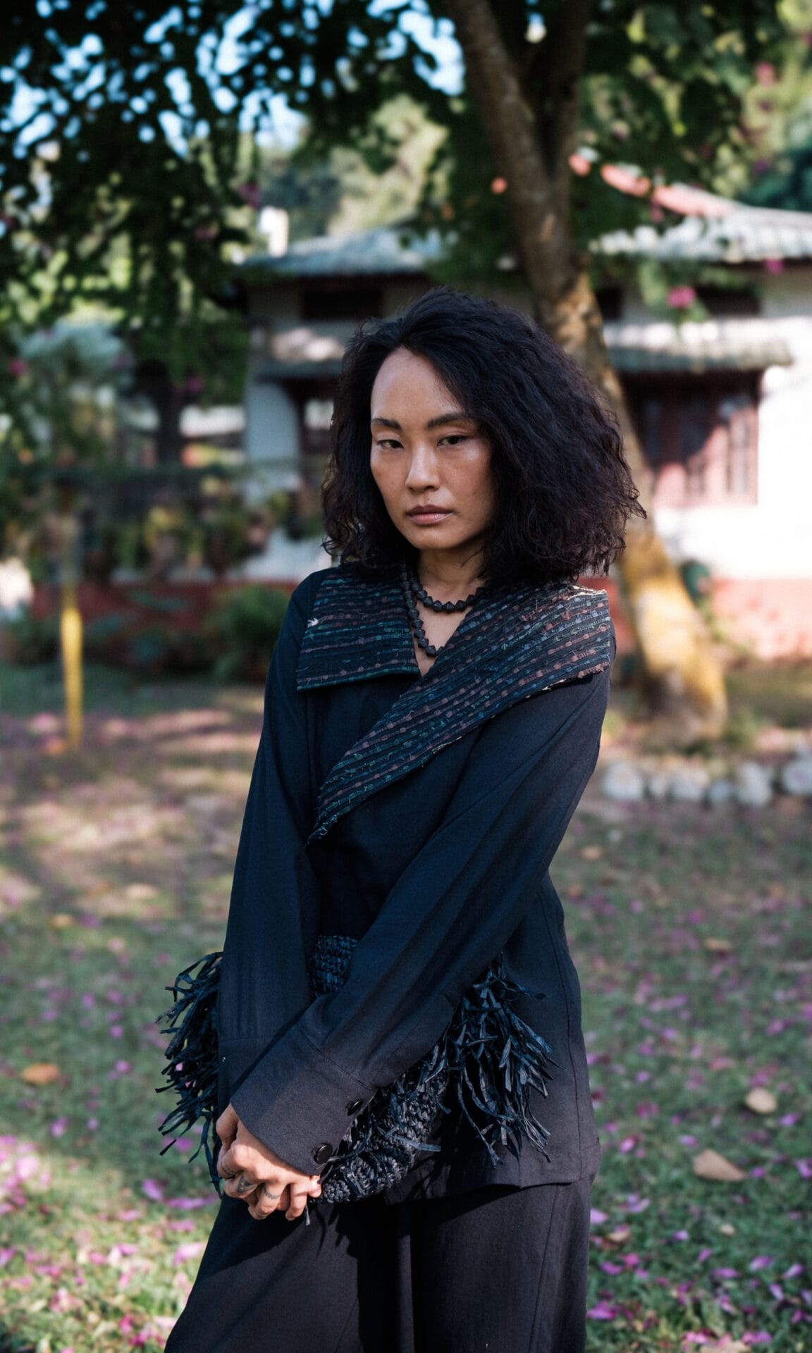 Handwoven Arrow collar shirt - Black Green - Image 2