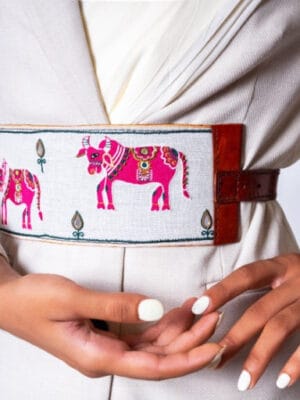 Sudoku!! Handcrafted embroidered leather belt