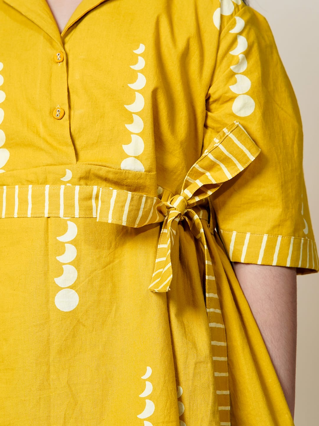 Mustard Moon Block Print Cotton Co-Ord Set for Girls - Image 5