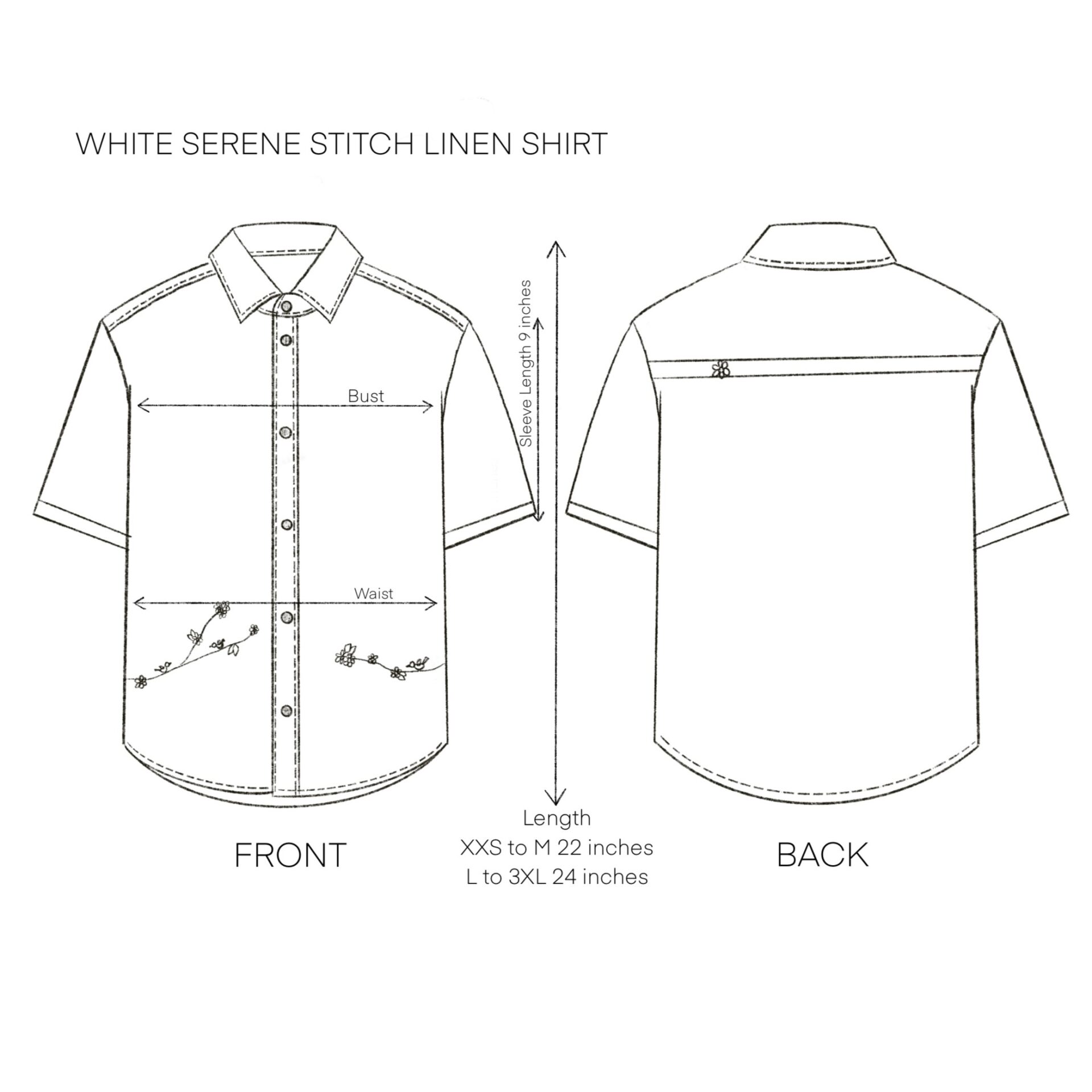 White Serene Stich Linen Shirt - Image 7