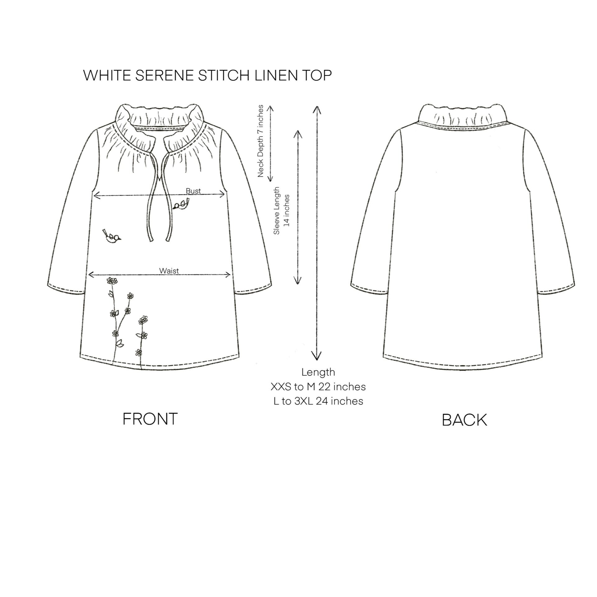 White Serene Stich Linen Top - Image 7
