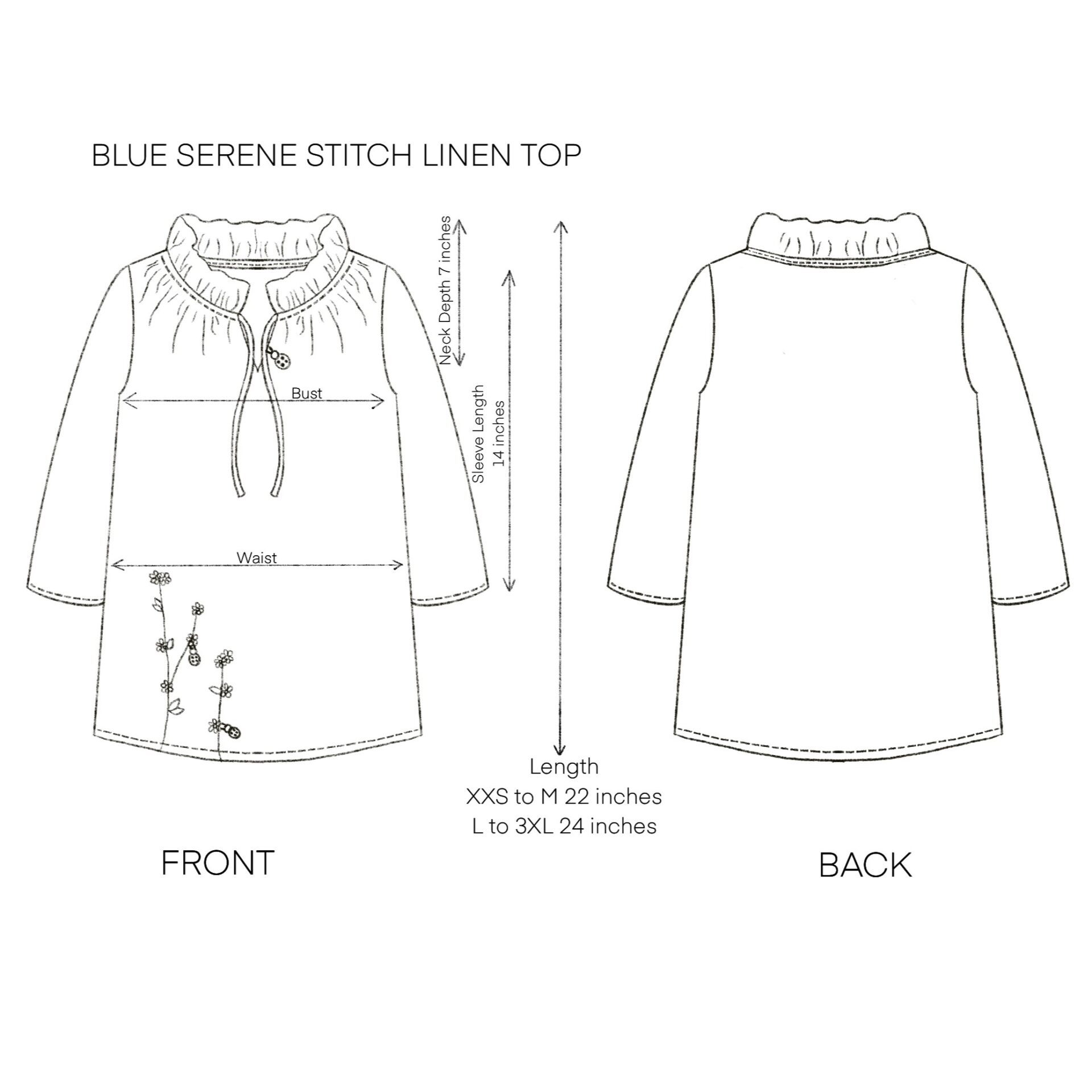 Indigo Serene Stich Linen Top - Image 6