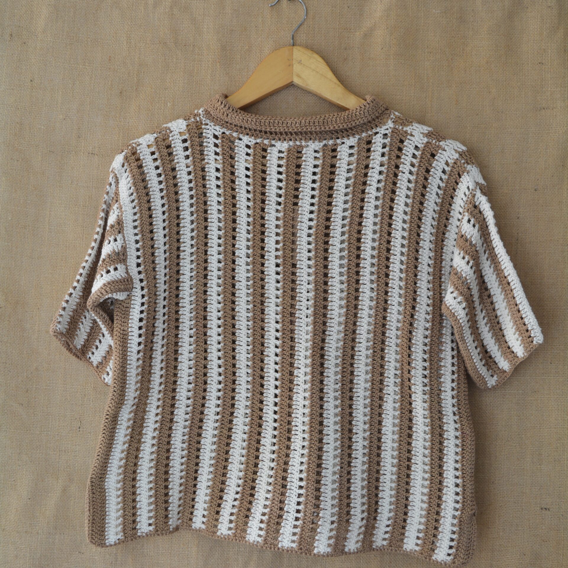 Earth Stripe Crochet Shirt - Image 8