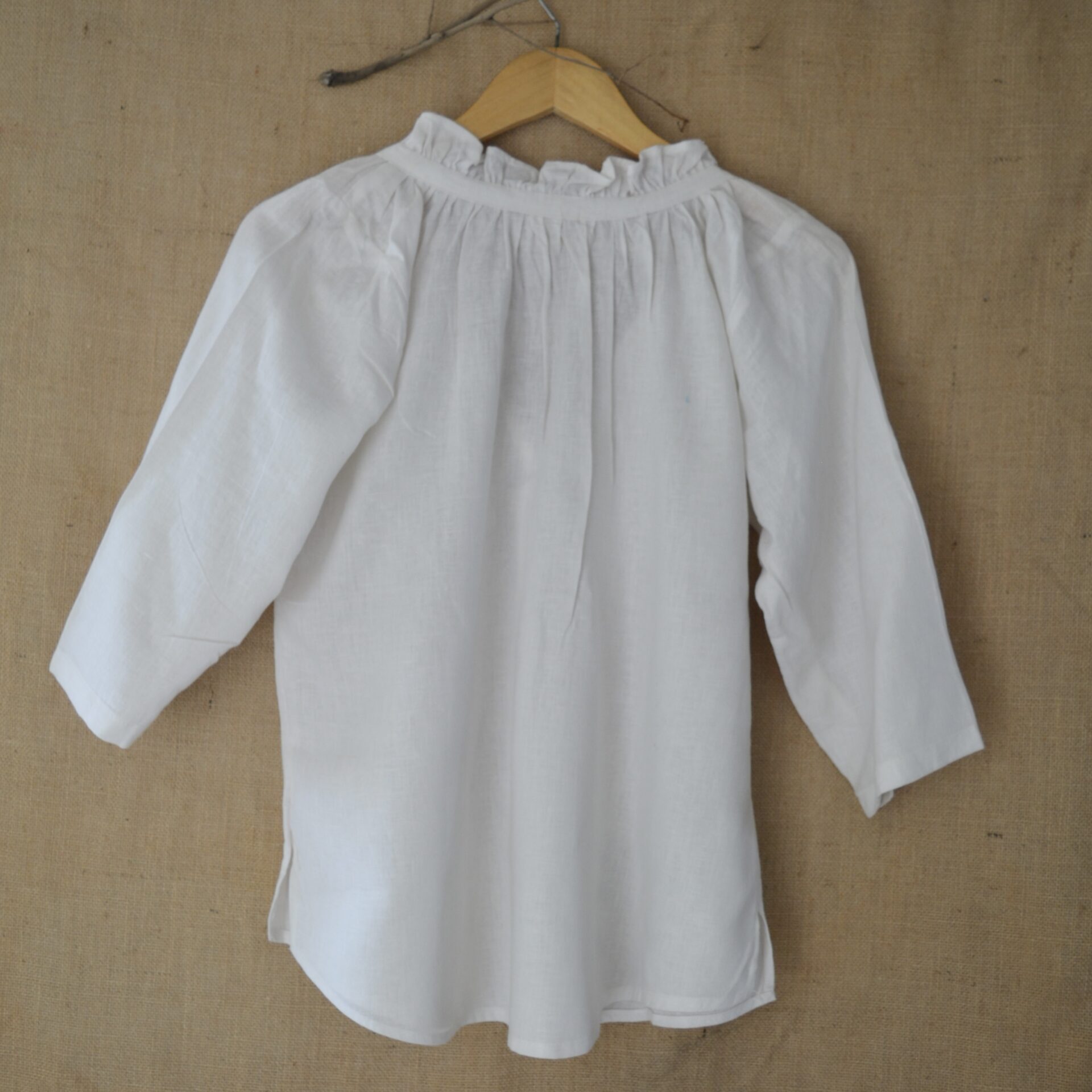 White Serene Stich Linen Top - Image 6