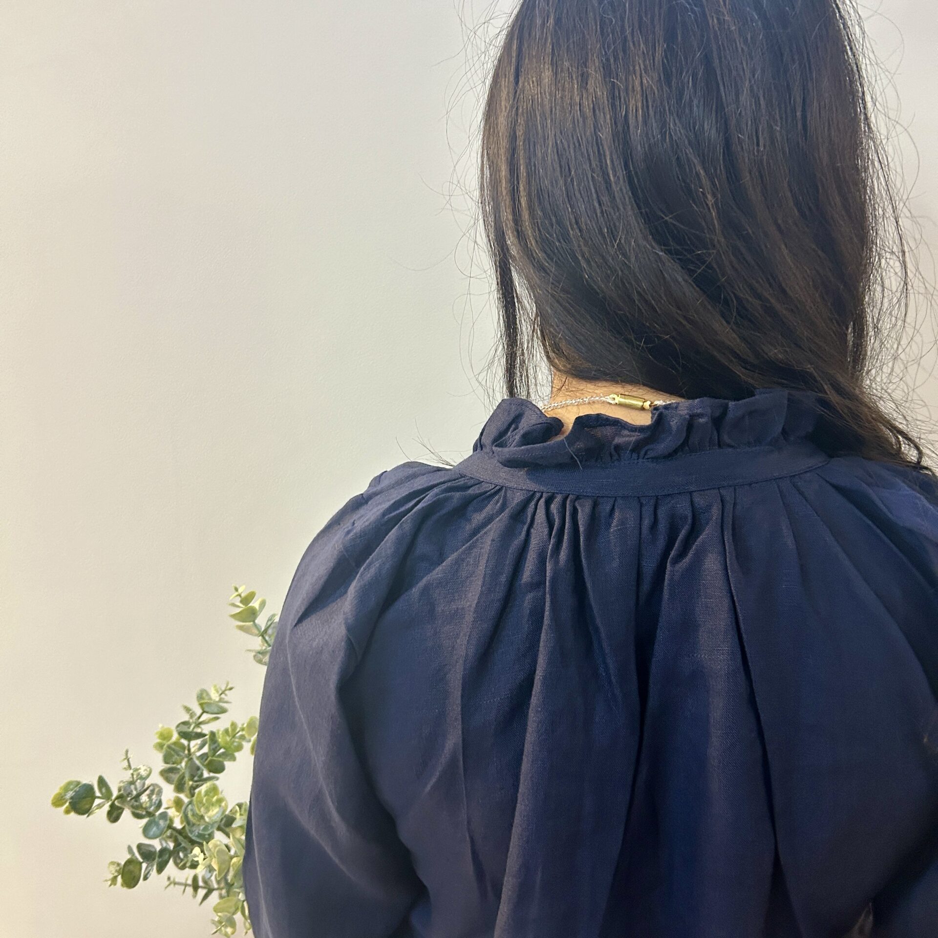 Indigo Serene Stich Linen Top - Image 5