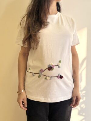 White Serene Stitch T-Shirt