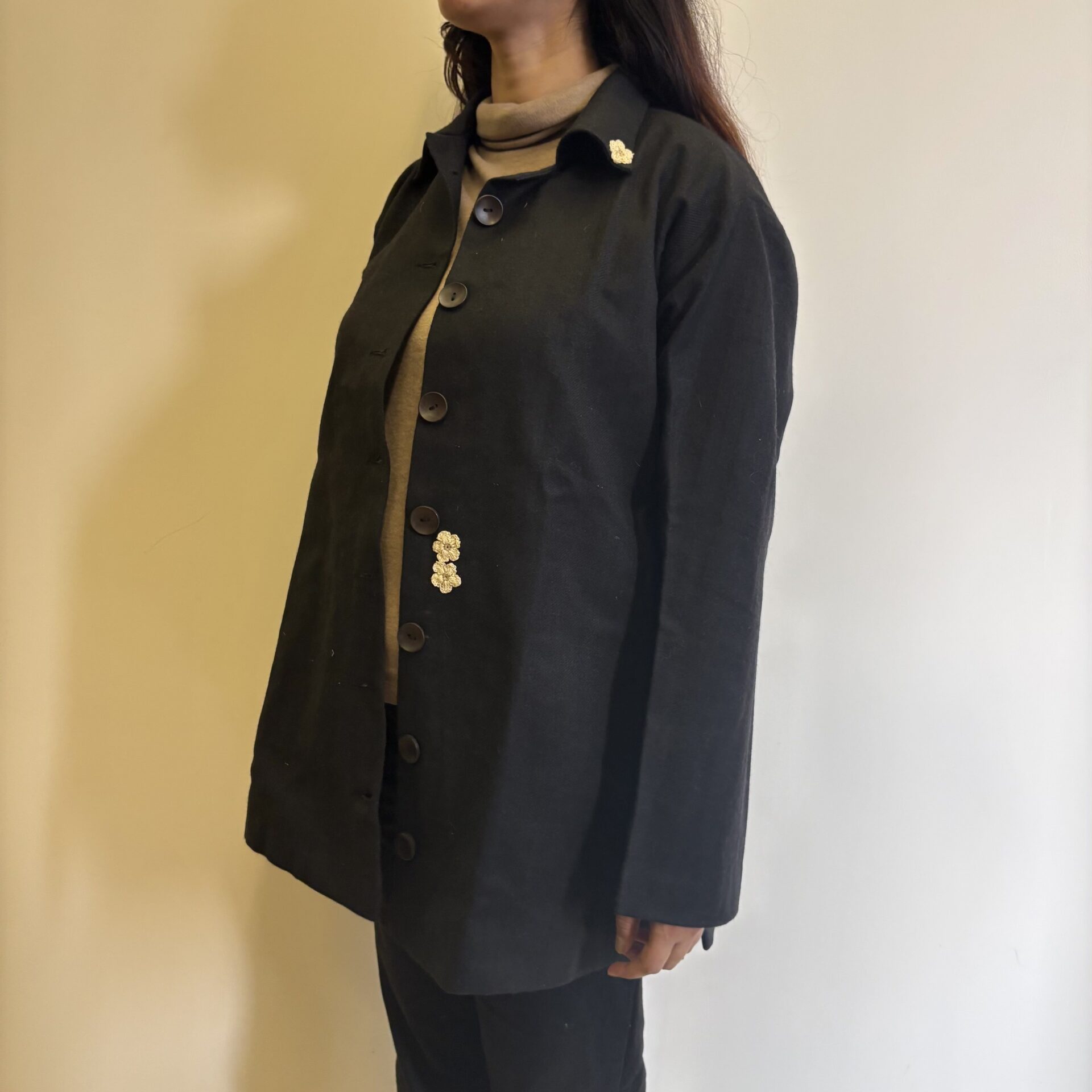 Noir Short Woollen Jacket - Image 2