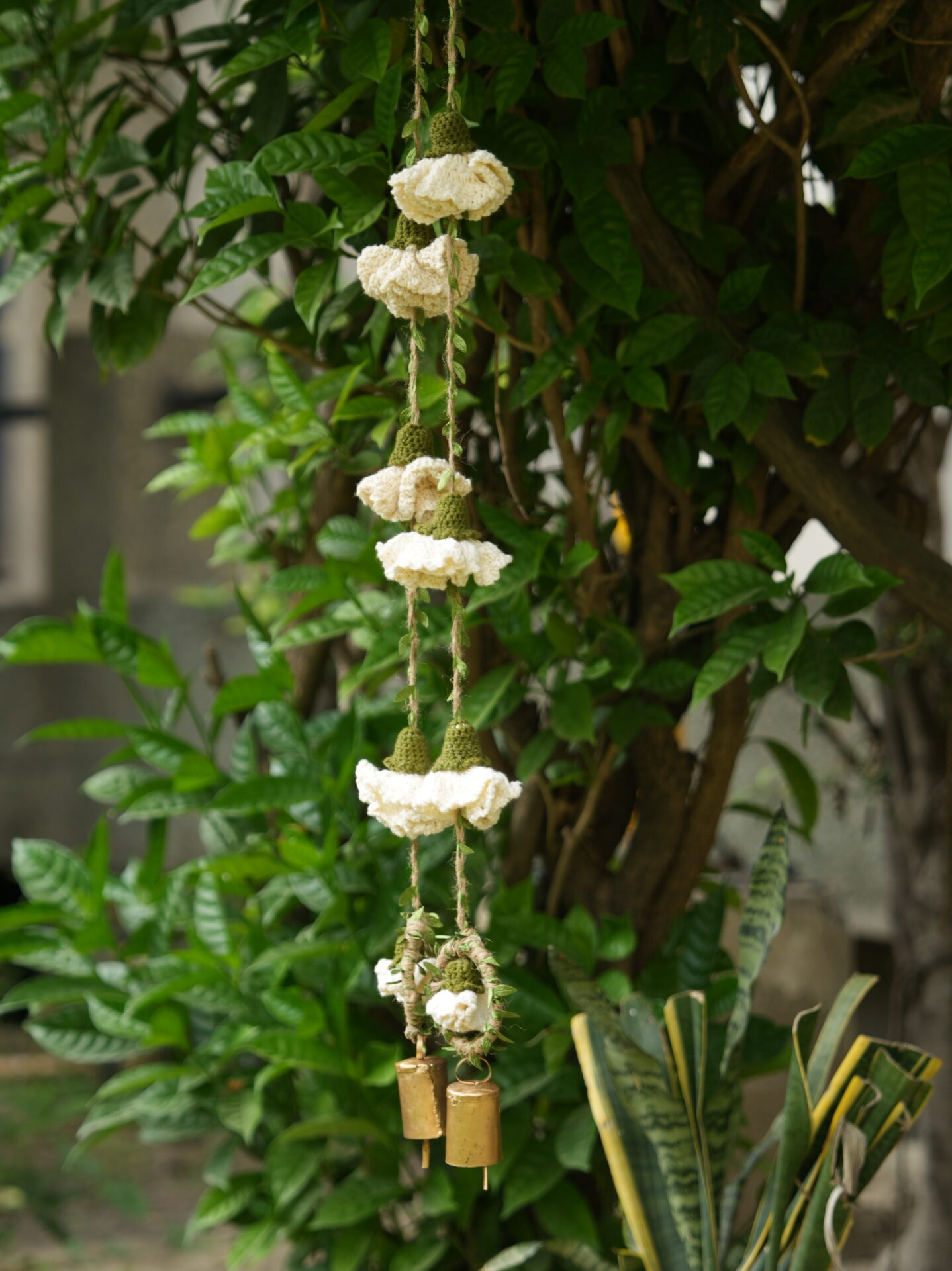 Ecru Marigold Hangings-Set of 2