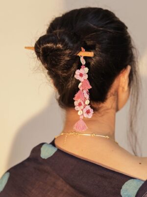 Pink Daisy Hair Stick
