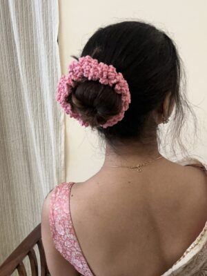 Pink Gajra Scrunchie