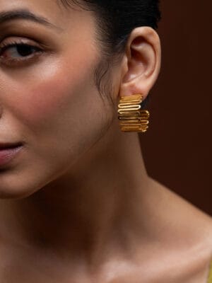 Golden Spiral Meadow Earrings