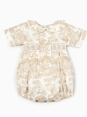 Country Toile Romper in Beige