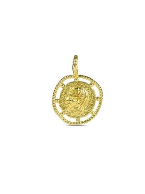 Noble Warrior Charm - 22KT Real Gold Plating on Premium Brass Alloy, Handmade Strong and Elegant Pendant for Men and Women