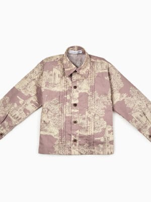 French Castle Vintage Toile Pintuck Shirt