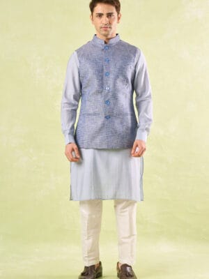 Blue Tweed Textured Jacket