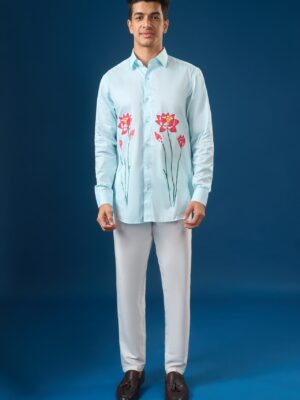 Sky Blue Floral Shirt