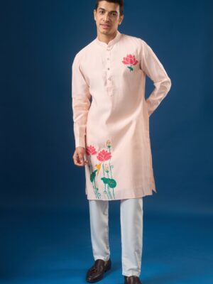 Pink Floral Printed Kurta