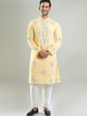 Yellow Embroidered Kurta Set