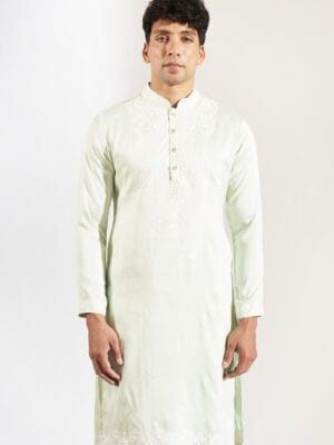Pista Green Embroidered Kurta Set