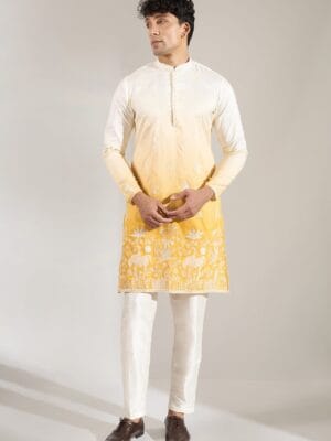 Yellow Ombre Kurta Set