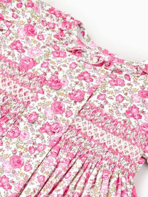 Pink Roses Hand smocked Dress