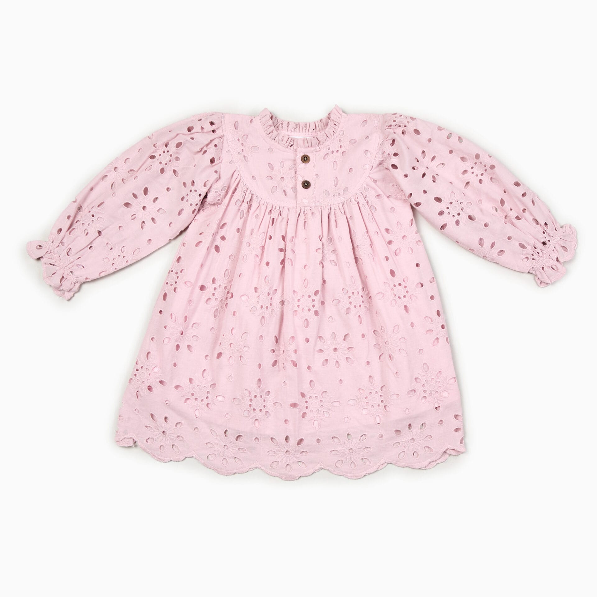 Broderie Anglaise Dress in Blush - Image 3